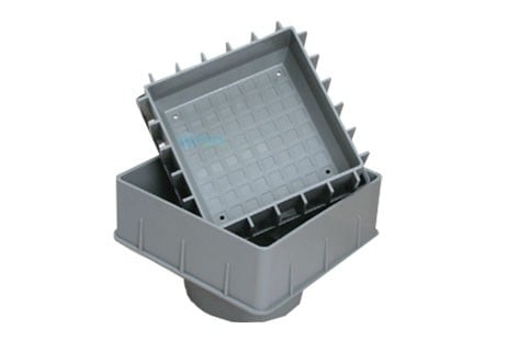 Pour-A-Lid Square Masonry Deck Drain Cover DC601GRAY Gray 6 Inch Installed