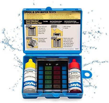 Taylor K-1000 OTO test kit open case showing reagent bottles and comparator