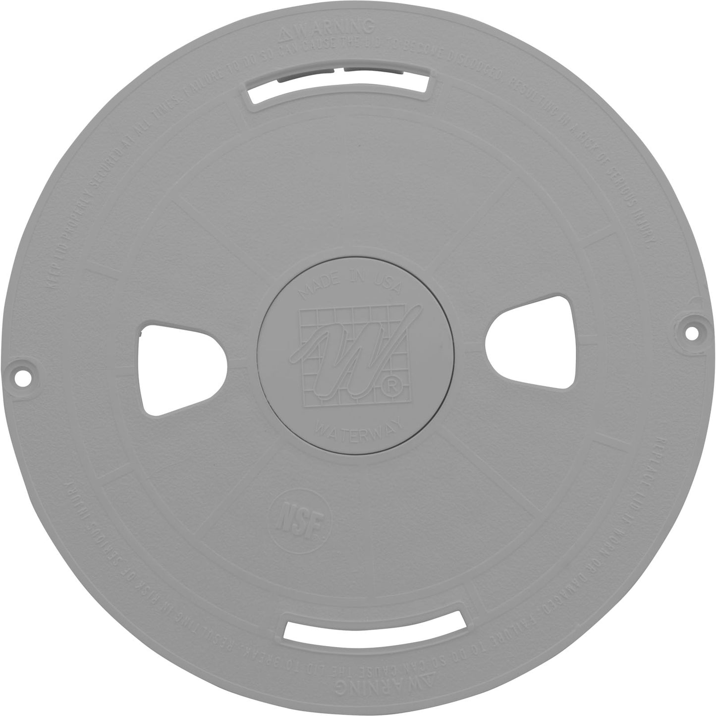 Waterway 540-6477WW Gray Skimmer Lid for Renegade Skimmers Front View