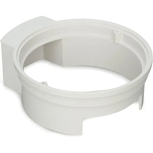 Pentair T16W white leveler top ring installed on pool deck