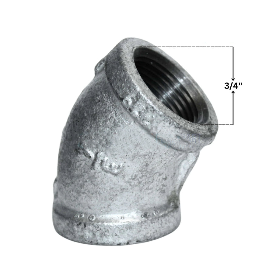 Galvanized 45 Degree Elbow Fitting | 3/4"