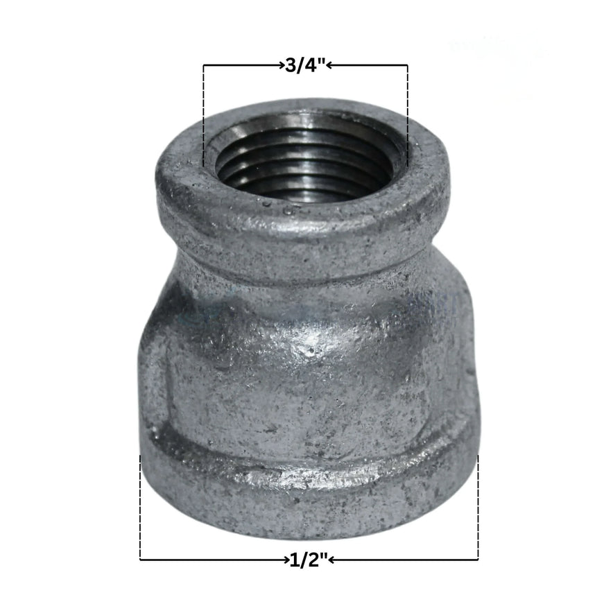 Galvanized Rigid Reducer Bushing | 3/4" x 1/2"