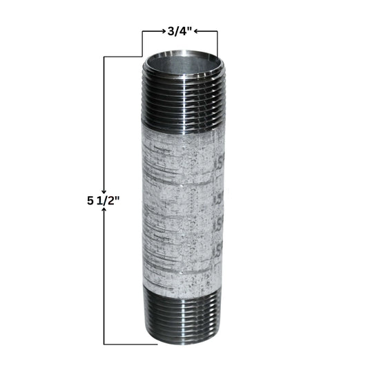 Galvanized Steel Nipple | 3/4" x 5.5"