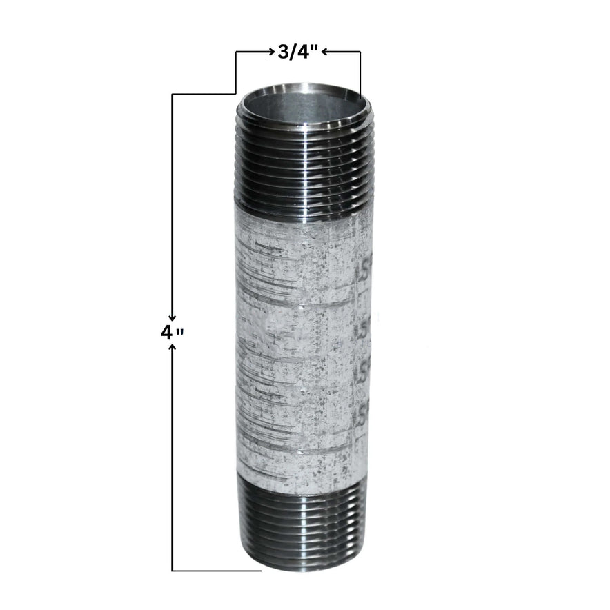 Galvanized Steel Nipple | 3/4" x 4"