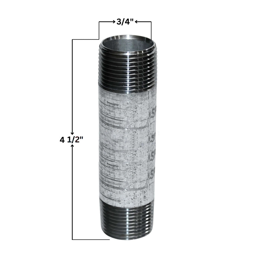 Galvanized Steel Nipple | 3/4" x 4.5"