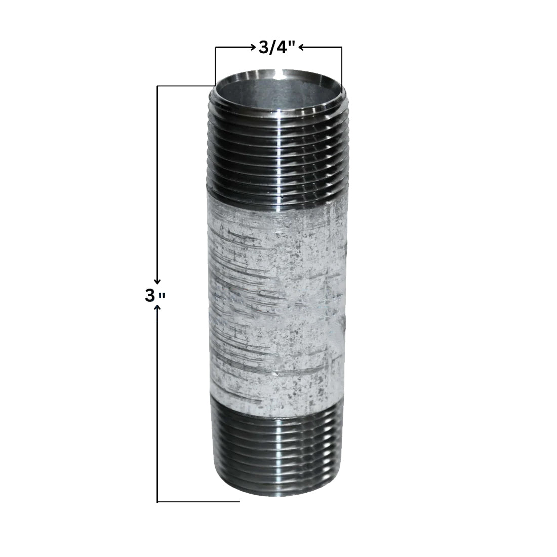 Galvanized Steel Nipple | 3/4" x 3"