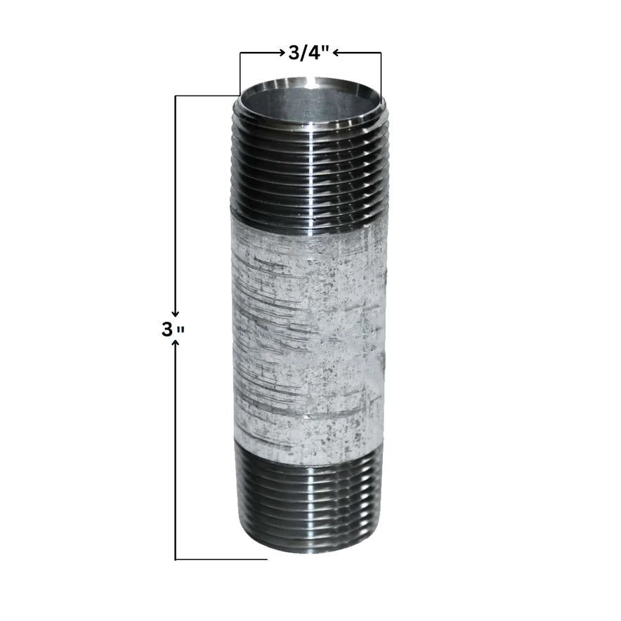 Galvanized Steel Nipple | 3/4" x 3"