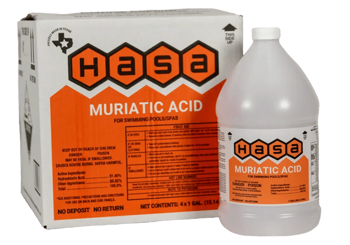 HASA Muriatic Acid 31.45% Refillable Container for Pool pH Adjustment
