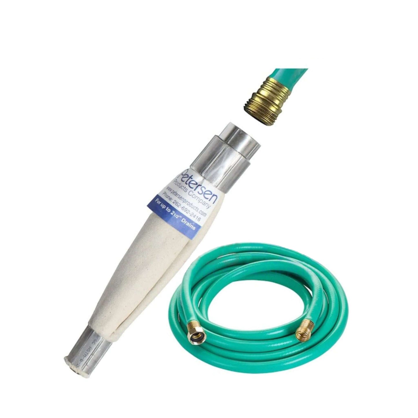 Petersen Hydraulic Drain Flusher | DrainJet | Opens Clogged Drains | 1.5" to 2.5" | 102-002