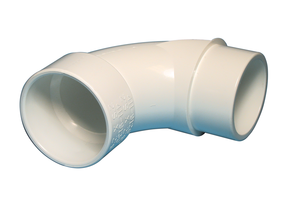 Waterway 411-9120 sweep elbow fitting side view showing 2-inch connection