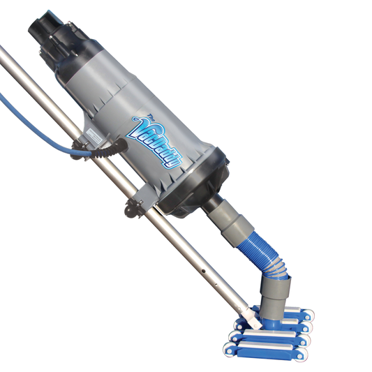 The VacDaddy Portable Pool Vacuum Cleaner Basic Bundle in use