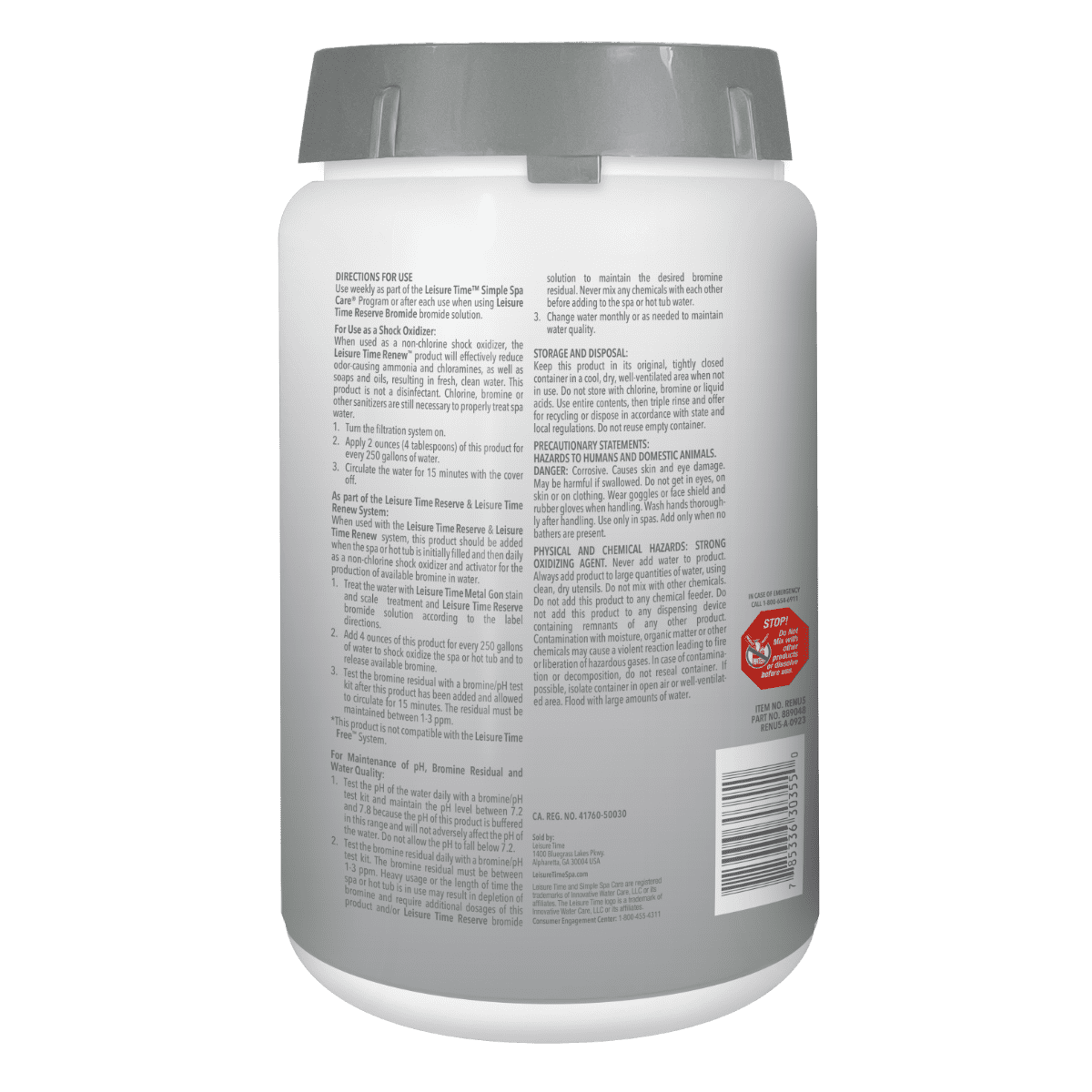 Leisure Time Renew | Non-Chlorine Shock Oxidizer For Spas and Hot Tubs | 5 lbs. | RENU5