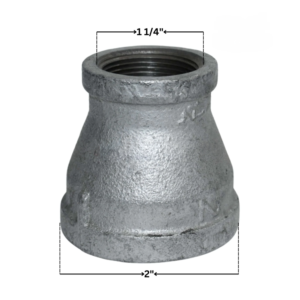 Galvanized Reducer Bushing | Bell Type Reducing Coupling | 2" x 1-1/4"