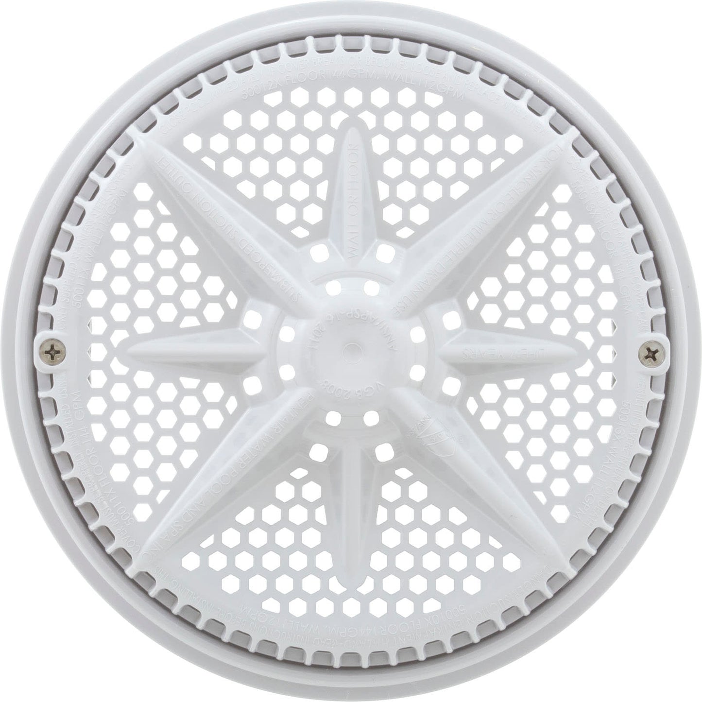 Pentair StarGuard 500103 pool main drain cover top view showing anti-entrapment design