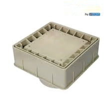 Pour-A-Lid DC601TAN Square Deck Drain Cover Tan Installed View