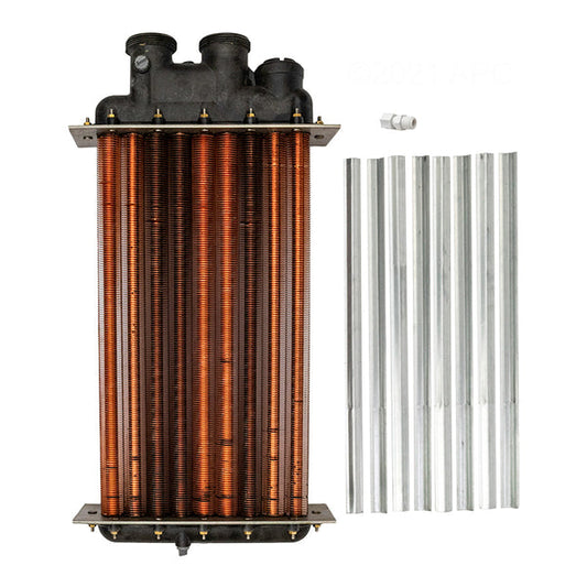 Raypak Copper Heat Exchanger Assembly 010046F for 406-407 Polymer Heaters - Close-Up