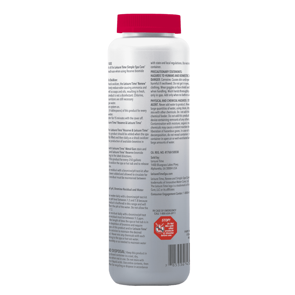 Leisure Time Renew | Non-Chlorine Shock Oxidizer For Spas and Hot Tubs | 2.2 lbs. | RENU2