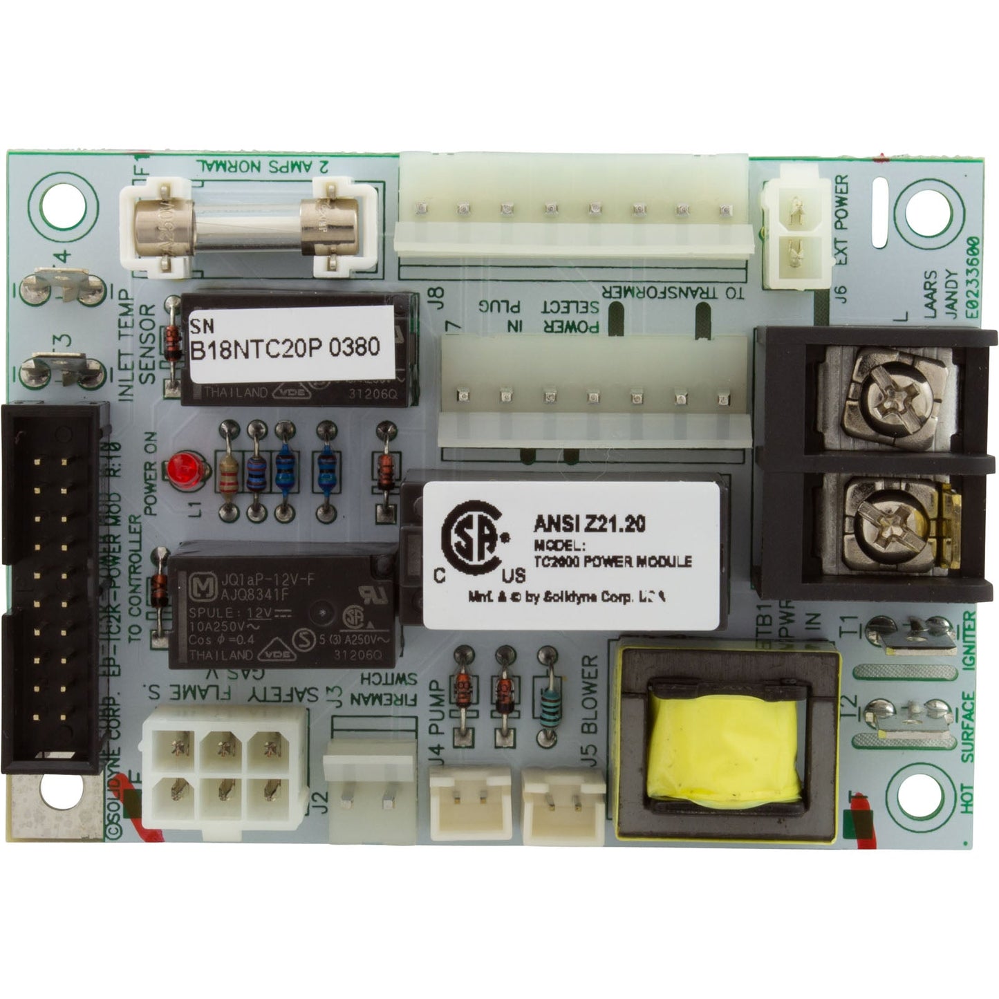 Jandy Power Control Board for Lite2 LJ Heaters R0366800