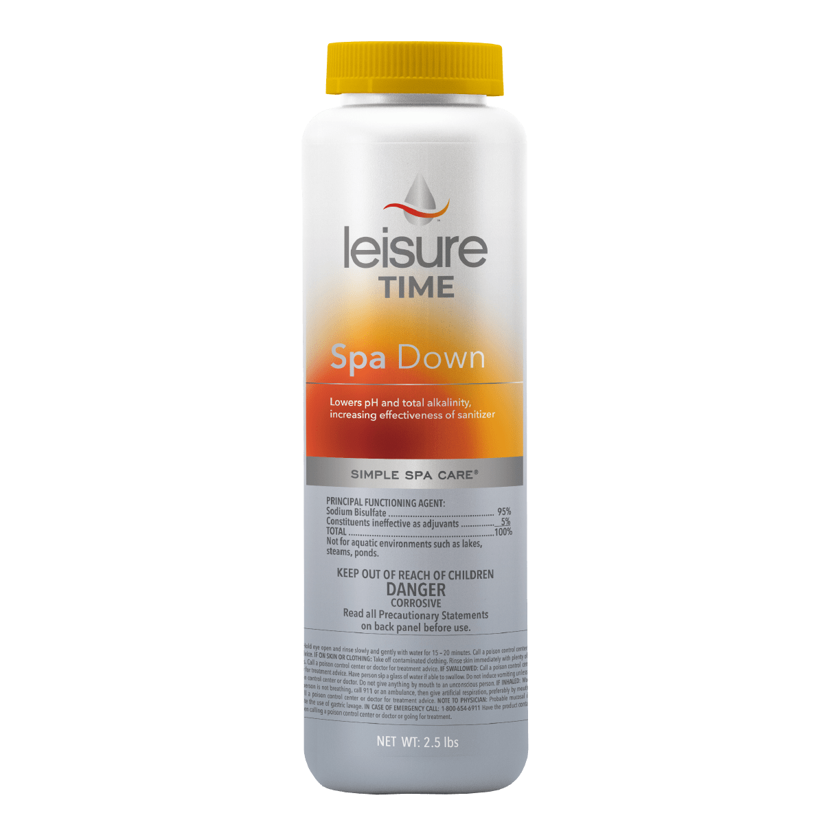 Leisure Time Spa Down | Lowers pH and Alkalinity Levels For Spas and Hot Tubs | 2.5 lbs. | 22338