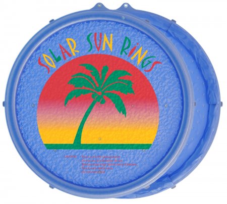 Solar Sun Rings Pool Cover SSRA-100 Palm Design - In Pool View