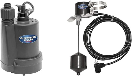 Superior Pump Thermoplastic Submersible Water Drain Pump 1/5 HP 91029