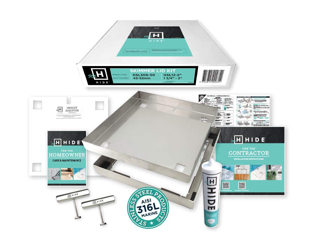 Hide Skimmer Cover Lid Replacement | Pool Skimmer Lids | Luxury Drain Cover Kit for Swimming Pools | HSL12-0.8