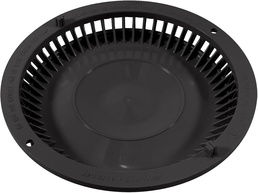Afras 11064DKGY Dark Gray Anti-Vortex Pool Drain Cover 7 3/8 Inch