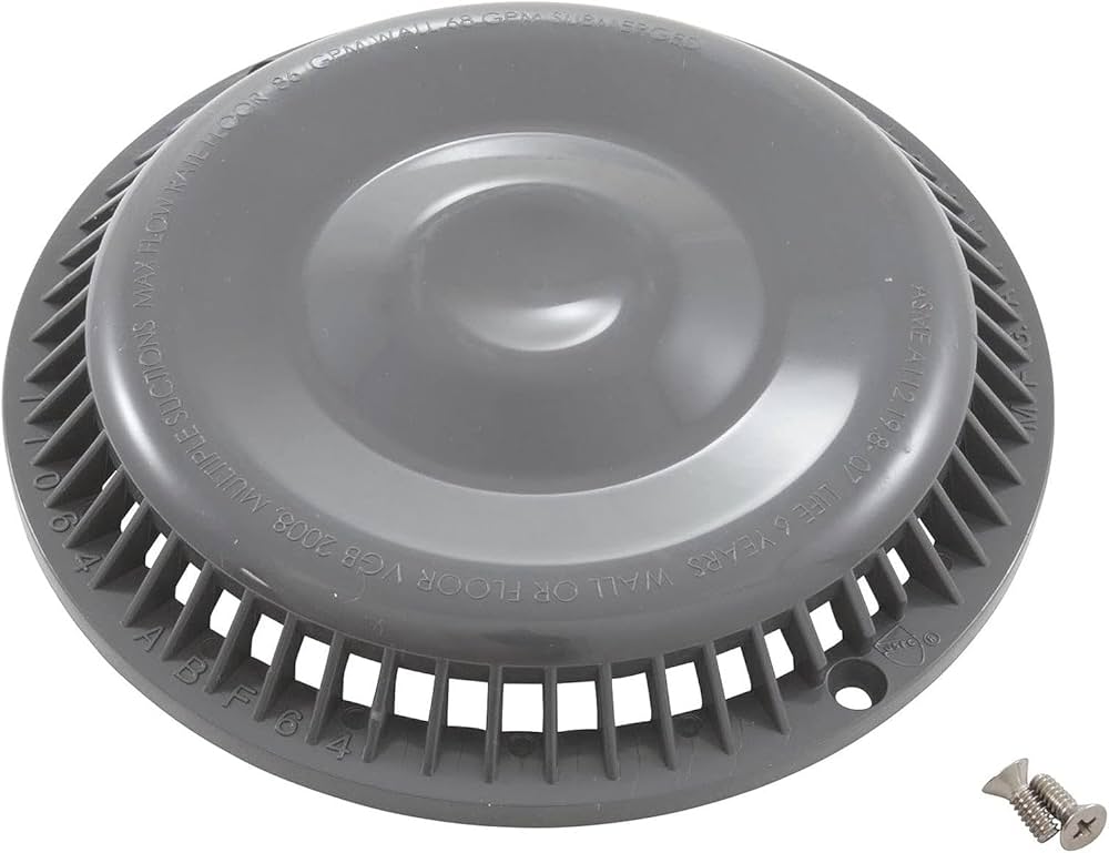 Afras 11064LTGY Light Gray Anti-Vortex Pool Drain Cover 7 3/8 Inch