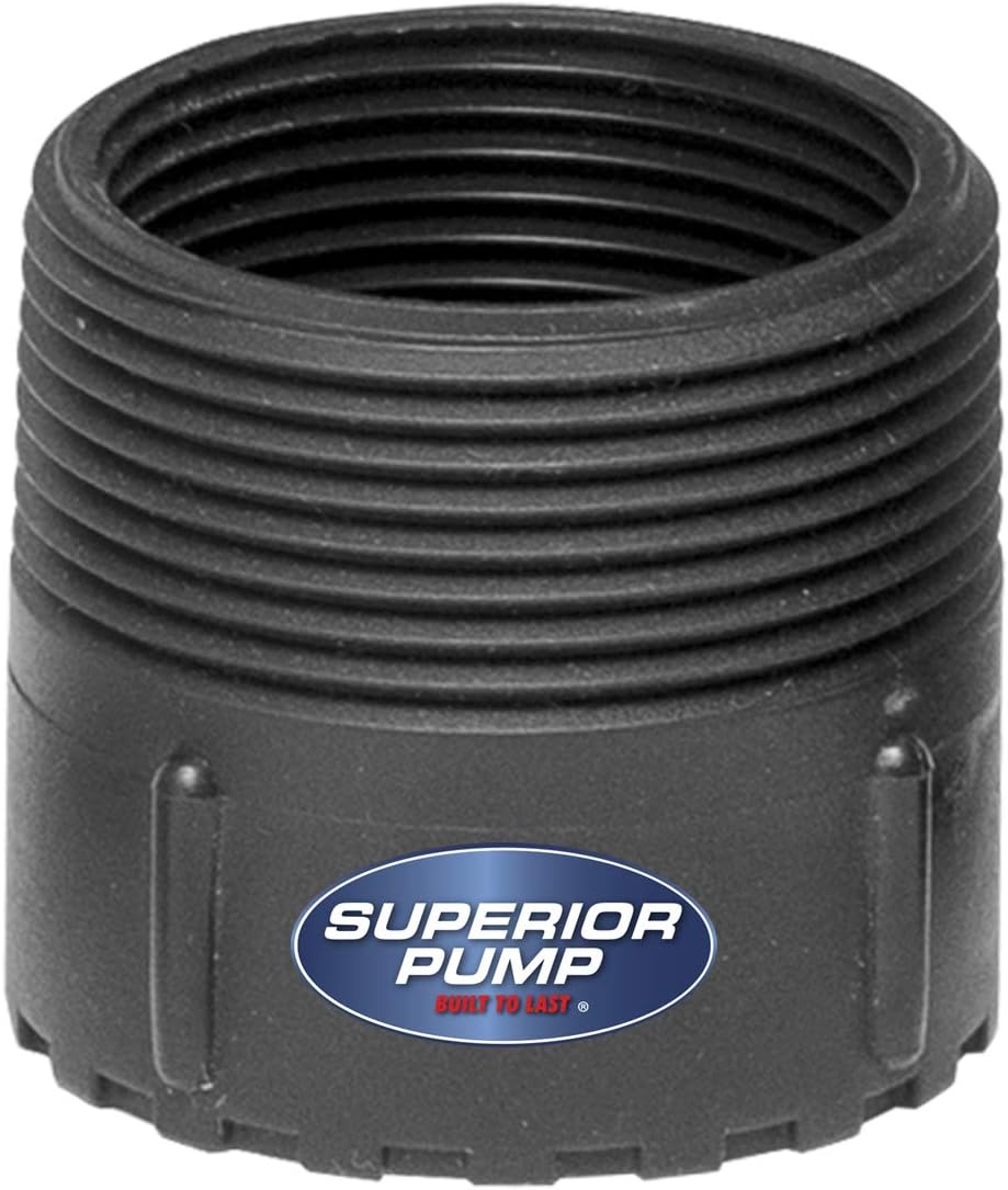 Superior Pump Black Hose Adapter 1.25" FPT x 1.5" MPT 99007
