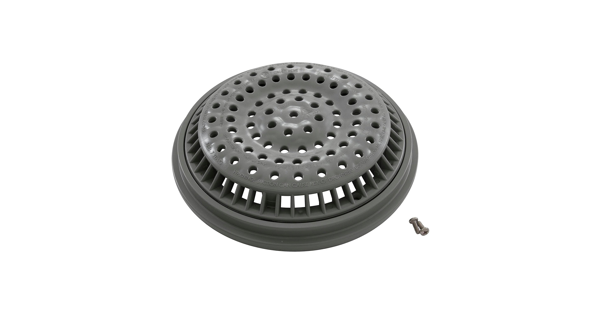 Waterway Anti-Vortex Main Drain Cover 640-2319-DKGV Dark Gray 8 Inch Detail View