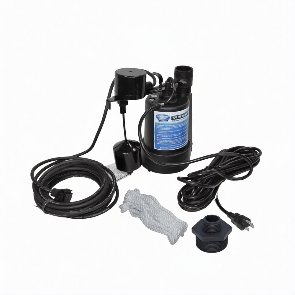 Superior Pump Thermoplastic Submersible Sump Pump 1/4 HP 1800 GPH 92269