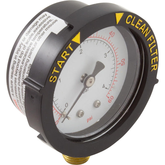 Pentair Clean and Clear Filter Pressure Gauge Replacement | 0-60 PSI | 1/4 inch Top Mount | 190058