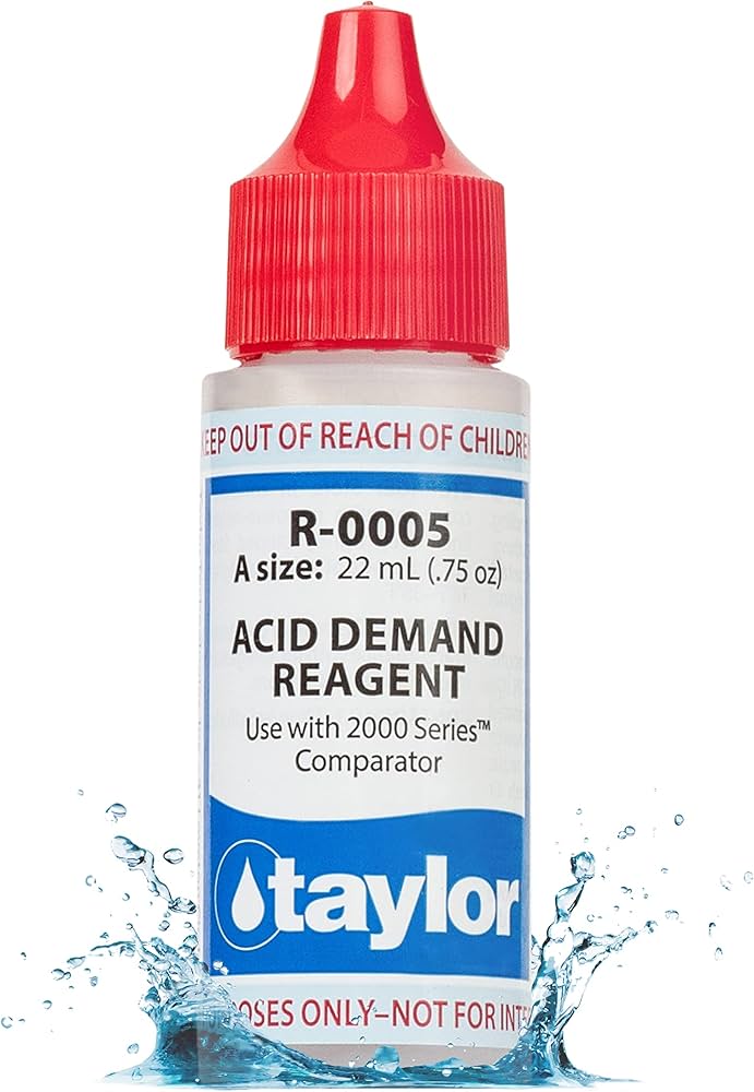 Taylor R-0005-A acid demand reagent 0.75 oz dropper bottle for pool testing