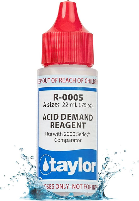 Taylor R-0005-A acid demand reagent 0.75 oz dropper bottle for pool testing