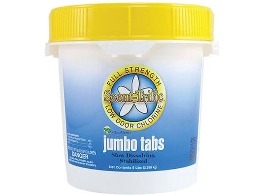 ClearView 3" Jumbo Scent-Trific Chlorine Tabs | 5lbs | CVTLST005