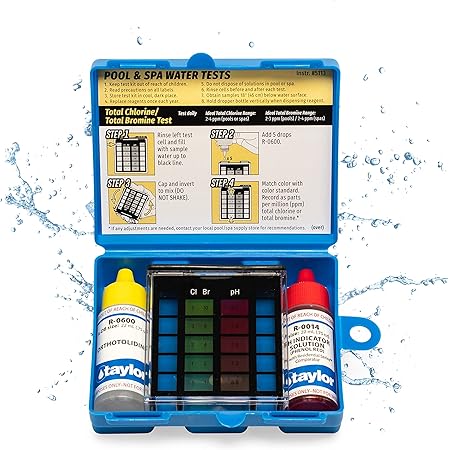Taylor K-1000 3-way OTO pool test kit for chlorine bromine and pH