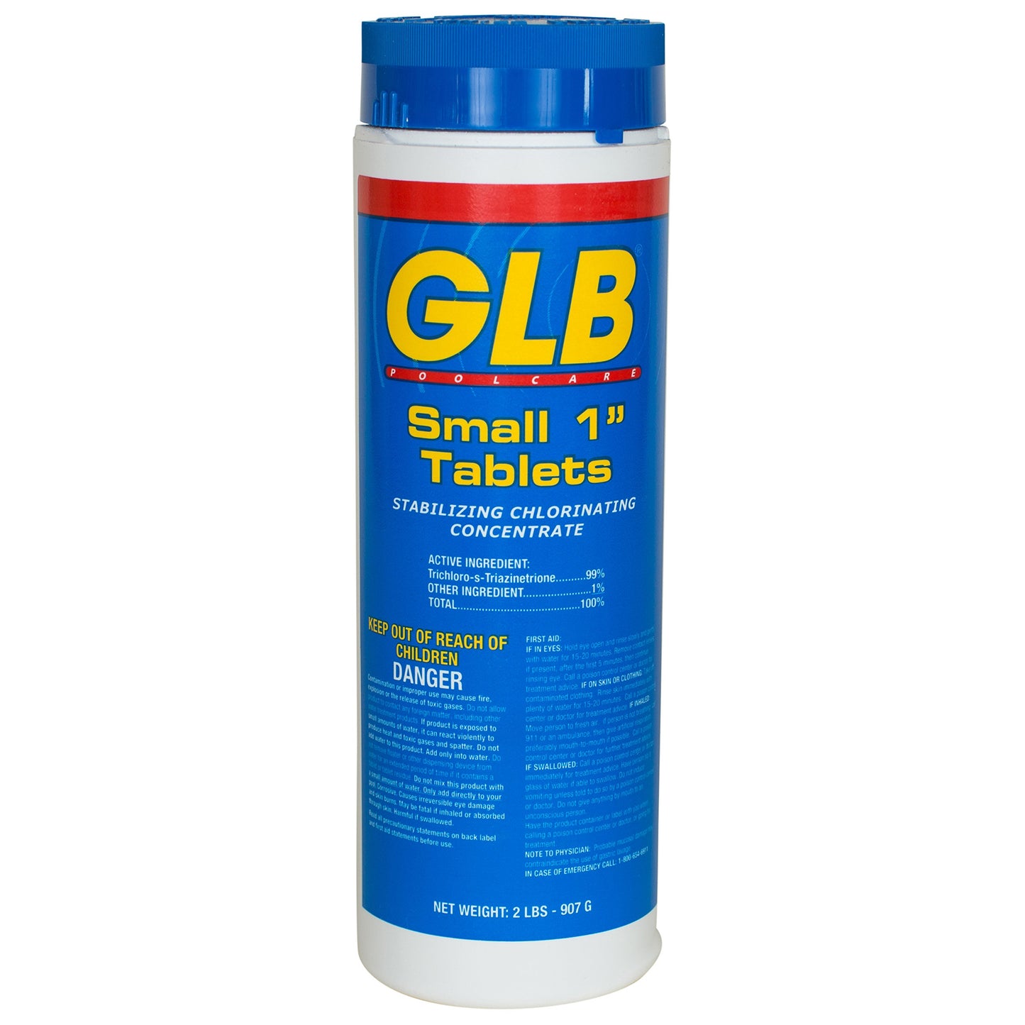 GLB Small 1 Inch Chlorine Sanitizing Tablets 2 lbs 71250A