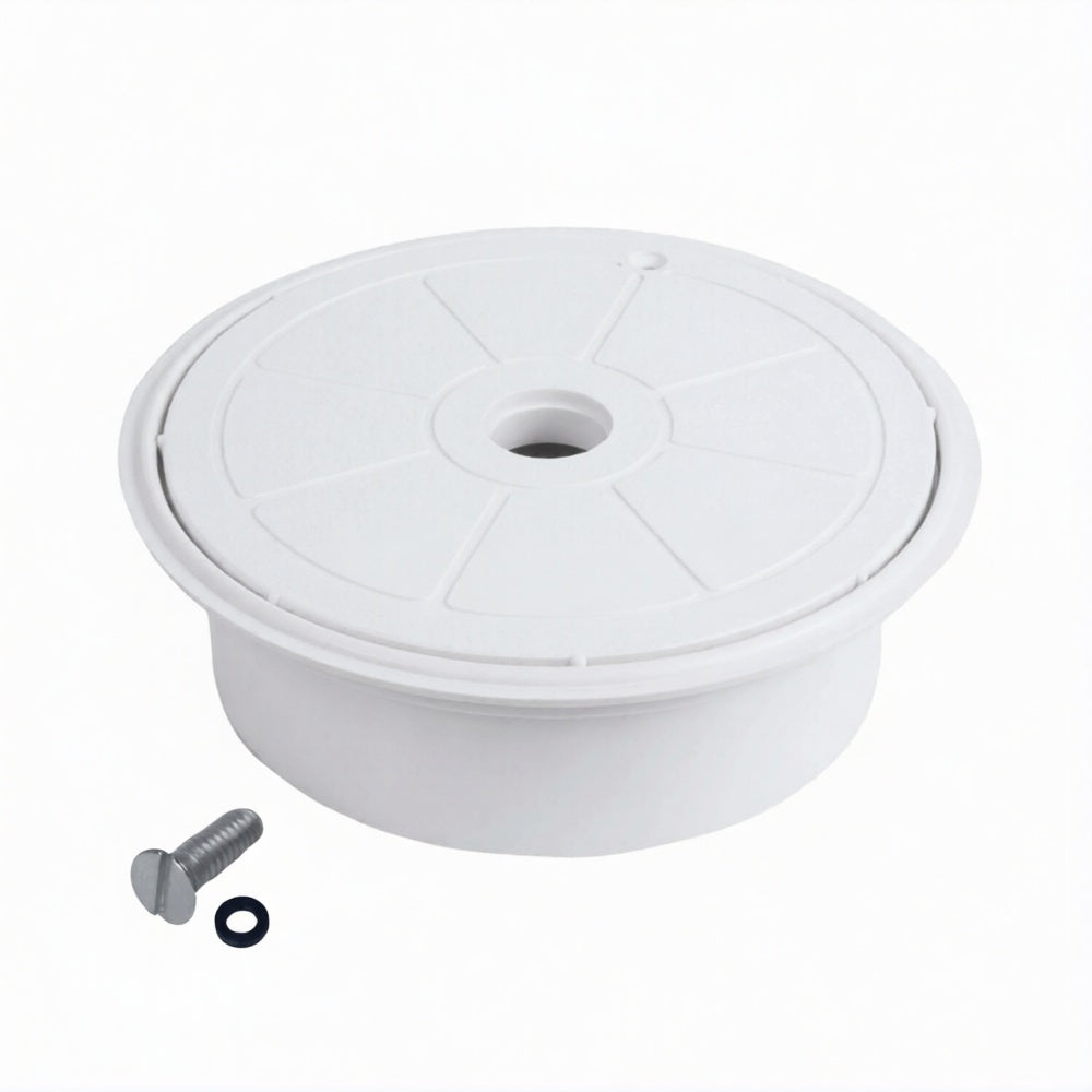 CMP Valve Access Cover and Collar 25840-000-000 6 Inch White for Pool Skimmers
