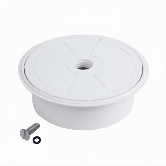 CMP Valve Access Cover and Collar 25840-000-000 6 Inch White for Pool Skimmers