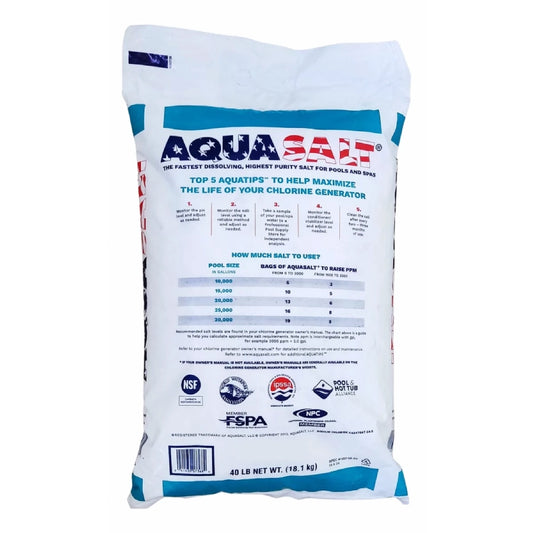 Aquasalt Pool and Spa Chlorine Generator Salt, 40 lb