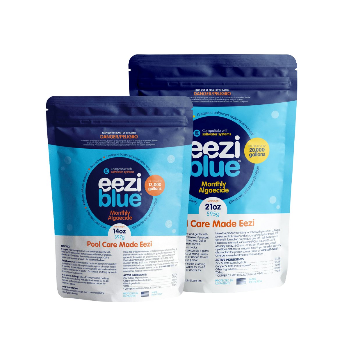 Eeziblue Monthly Algaecide and Water Clarifier 14oz EB-MA-14OZ