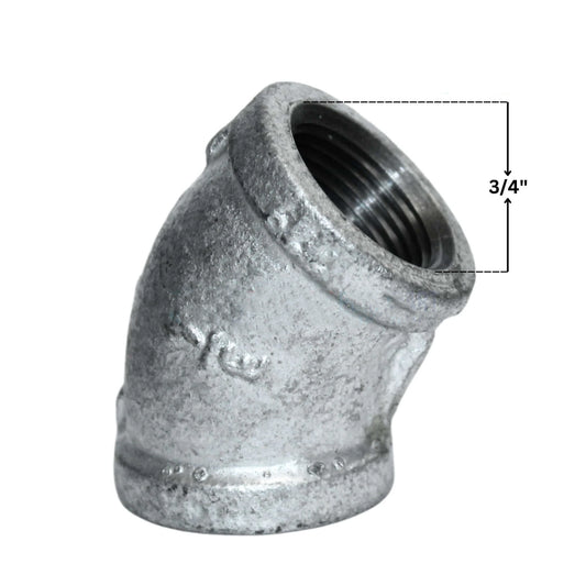 Galvanized 45 Degree Elbow Fitting | 3/4"