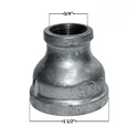Galvanized Reducer Bushing | Bell Type Reducing Coupling | 1-1/2" x 3/4"