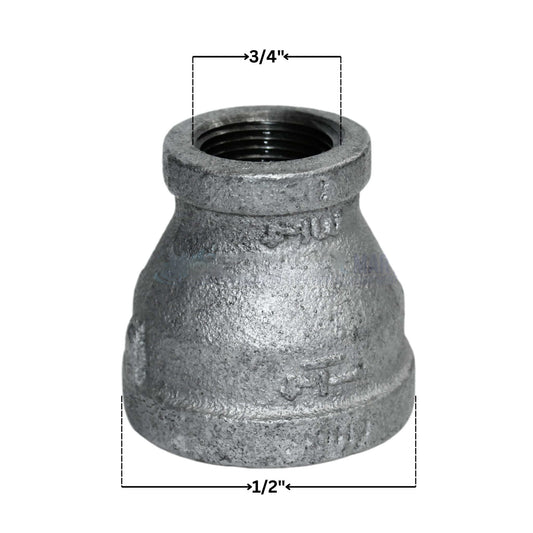 Galvanized Reducer Bushing | Bell Type Reducing Coupling | 1-1/4" x 3/4"