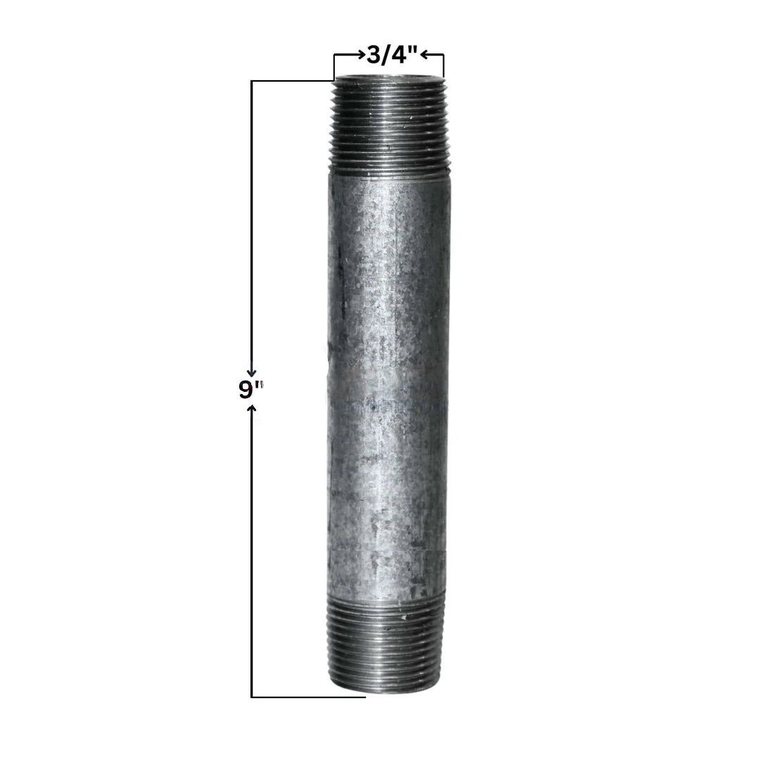 Galvanized Steel Nipple | 3/4" x 9"
