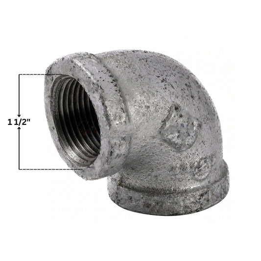 Galvanized 90 Degree Elbow Fitting | 1.5"
