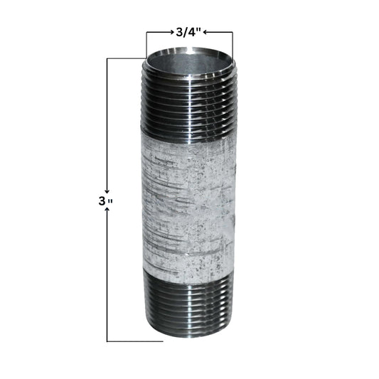 Galvanized Steel Nipple | 3/4" x 3"