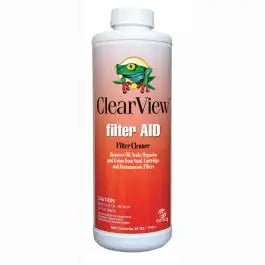 ClearView Filter Aid Pool Filter Cleaner 32 oz CVLFAQT12 Label Detail