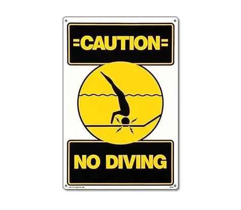 Poolmaster Caution No Diving Pool Safety Sign 12x18 Inches 40344