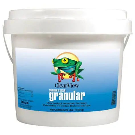 ClearView Shimmer-N Shock DiChlor Granular Chlorine 25 lbs CVDB025 Front View